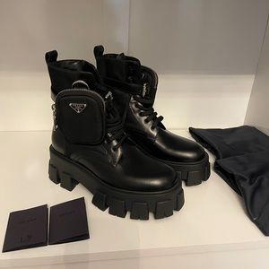 Prada combat boots